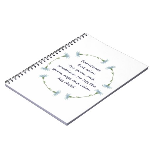 Gott beruhigt Sturm Inspiration Zitat Notizblock (Linke Seite)