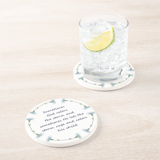 Gott beruhigt Sturm Inspiration Zitat Untersetzer (Seite)