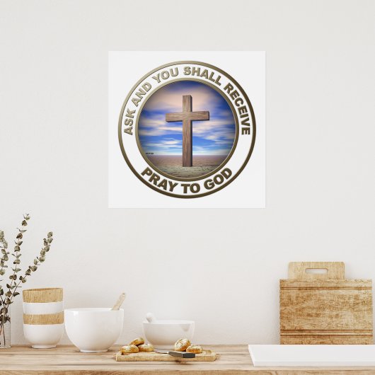 Gott beten poster (Küche)