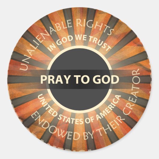 Gott beten runder aufkleber (Vorderseite)