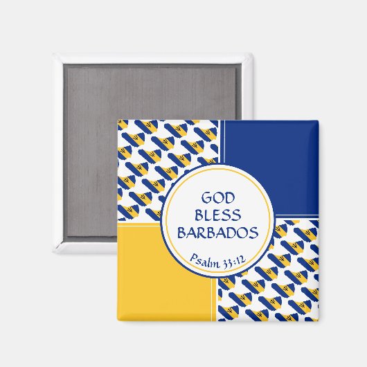 GOTT BLESS | BARBADOS Flag Magnet (Vorderseite/Rückseite)