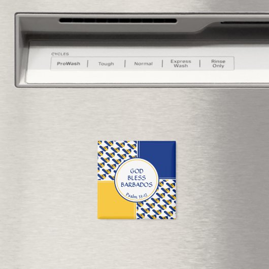 GOTT BLESS | BARBADOS Flag Magnet (In Situ (Geschirrspüler))