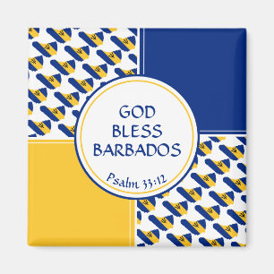 GOTT BLESS   BARBADOS Flag Magnet