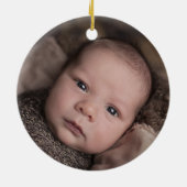 Gott Bless Christening Taufe Grün botanisch Keramik Ornament (Hinten)