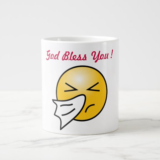 "GOTT BLESS, DASS DU GEFÄHRDET BIST Jumbo-Tasse (Vorderseite)
