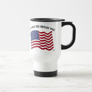 GOTT BLESS DIESE MILITÄRISCHE EHEFRAU mit US-Flagg Reisebecher