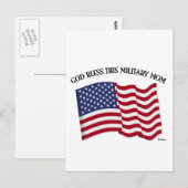GOTT BLESS DIESE MILITÄRISCHE MAMA mit US-Flagge Postkarte (Vorne/Hinten)