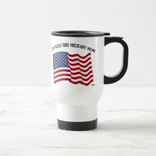 GOTT BLESS DIESE MILITÄRISCHE MAMA mit US-Flagge Reisebecher