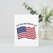 GOTT BLESS DIESEN MILITÄRISCHEN VATER MIT US-Flagg Postkarte (Stehend Vorderseite)