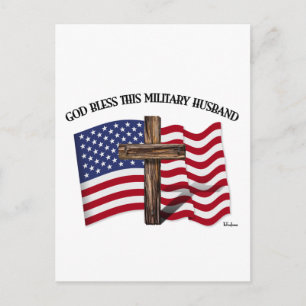 GOTT BLESS DIESES MILITÄRISCHE HUSBAND, robustes K Postkarte
