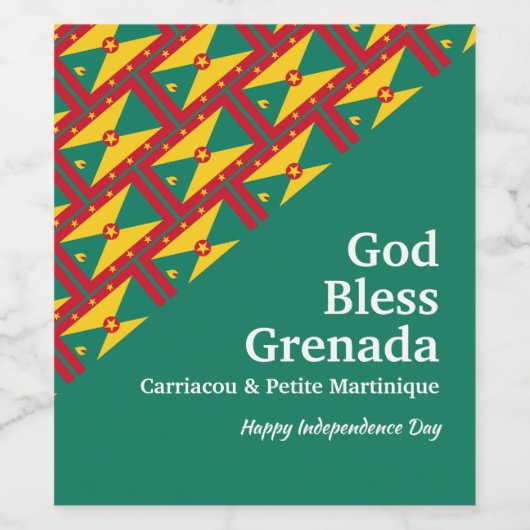 GOTT BLESS | GRENADA Green | Grenadierisch Weinetikett (Einzelnes Label)