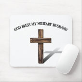 GOTT BLESS MEIN MILITÄRISCHER HUSBAND mit robustem Mousepad (Mit Mouse)
