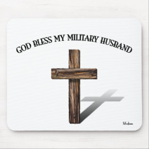 GOTT BLESS MEIN MILITÄRISCHER HUSBAND mit robustem Mousepad