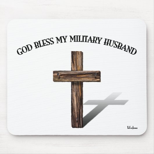 GOTT BLESS MEIN MILITÄRISCHER HUSBAND mit robustem Mousepad (Vorne)