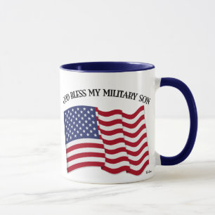 GOTT BLESS MEIN MILITÄRISCHER SOHN MIT US-Flagge Tasse