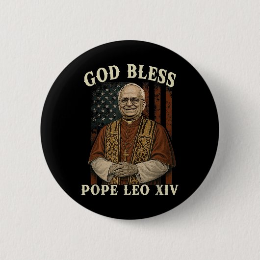Gott Bless Papst Leo Xiv Habemus Papam Katholische Button (Vorderseite)