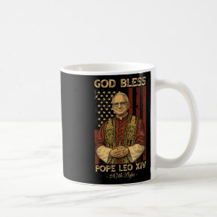 Gott Bless Papst Leo Xiv Robert Francis Prevost Am Kaffeetasse