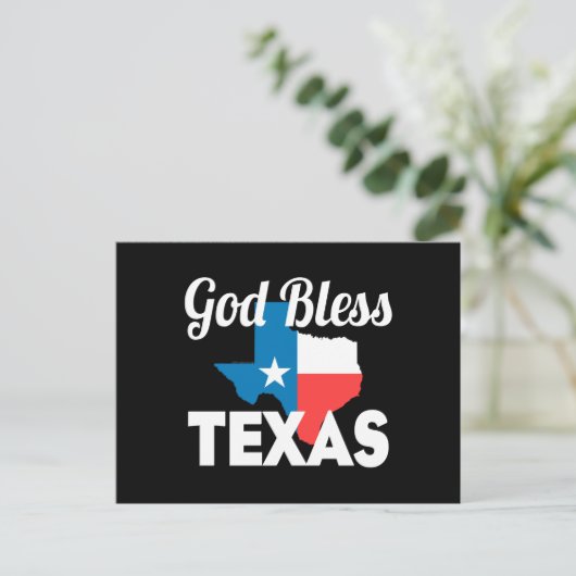 Gott Bless Texas Postkarte (Stehend Vorderseite)