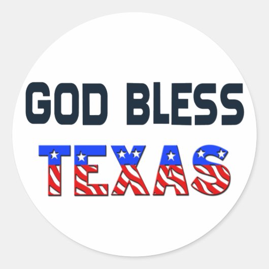 Gott Bless Texas Runder Aufkleber (Vorderseite)