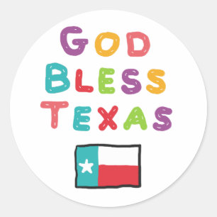 Gott Bless Texas Runder Aufkleber