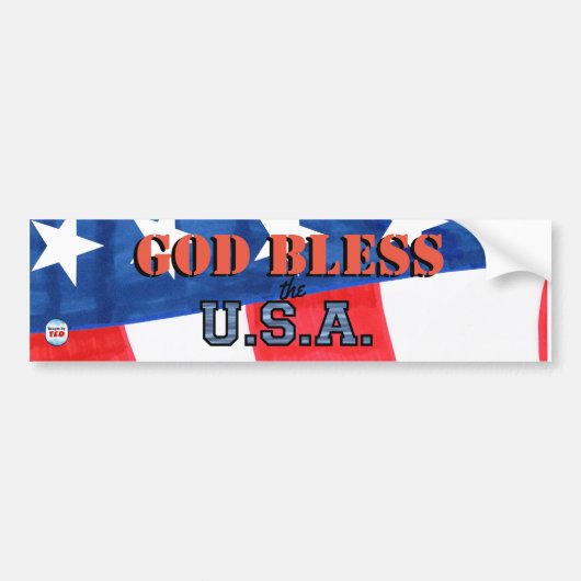 "GOTT BLESS the U.S.A." Autoaufkleber (Vorne)