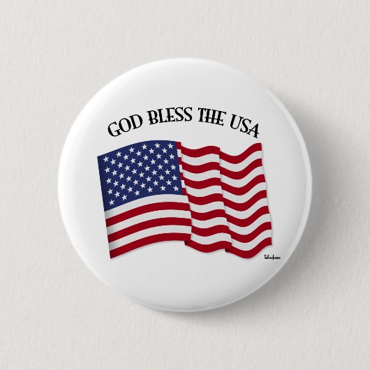 GOTT BLESS THE USA mit US-Flagge Button (Vorderseite)