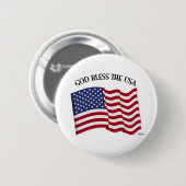 GOTT BLESS THE USA mit US-Flagge Button (Vorne & Hinten)