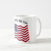 GOTT BLESS THE USA mit US-Flagge Kaffeetasse (VorderseiteRechts)