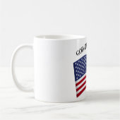 GOTT BLESS THE USA mit US-Flagge Kaffeetasse (Links)