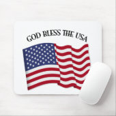 GOTT BLESS THE USA mit US-Flagge Mousepad (Mit Mouse)
