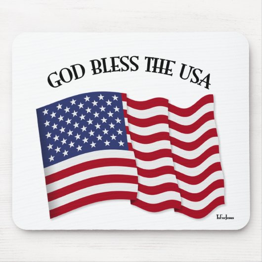 GOTT BLESS THE USA mit US-Flagge Mousepad (Vorne)
