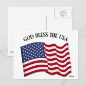 GOTT BLESS THE USA mit US-Flagge Postkarte (Vorne/Hinten)