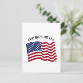 GOTT BLESS THE USA mit US-Flagge Postkarte (Stehend Vorderseite)