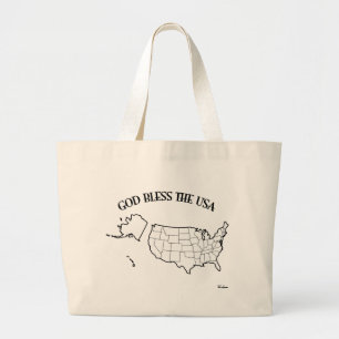 GOTT BLESS THE USA mit US-Kontur Jumbo Stoffbeutel
