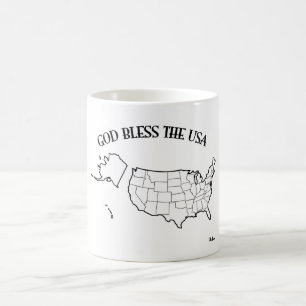 GOTT BLESS THE USA mit US-Kontur Kaffeetasse