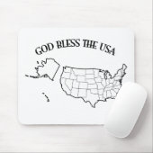 GOTT BLESS THE USA mit US-Kontur Mousepad (Mit Mouse)
