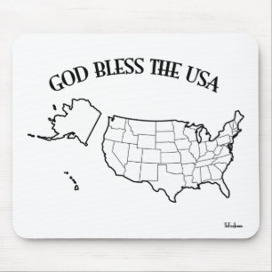 GOTT BLESS THE USA mit US-Kontur Mousepad