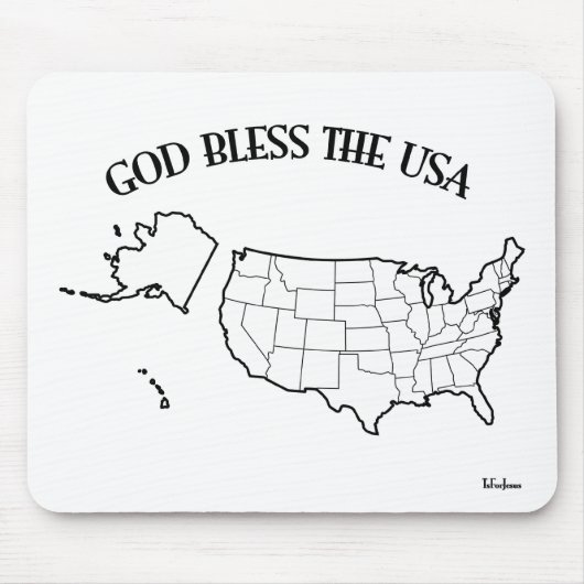 GOTT BLESS THE USA mit US-Kontur Mousepad (Vorne)