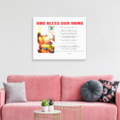 GOTT BLESS UNSERE ZUHAUSE LEINWANDDRUCK (Insitu (Wohnzimmer))