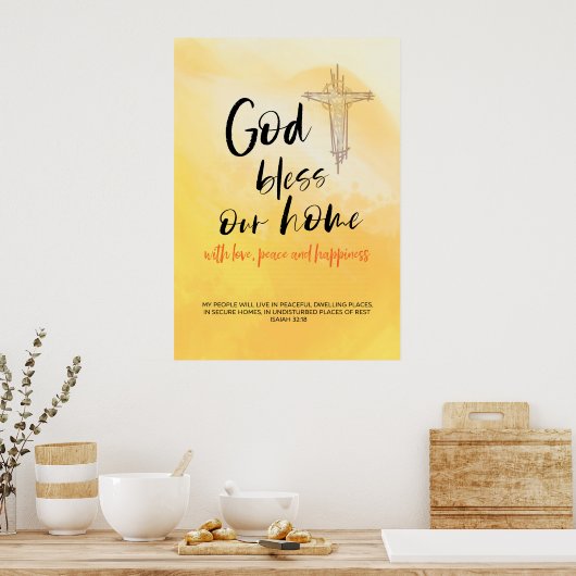 GOTT BLESS UNSERE ZUHAUSE POSTER (Küche)