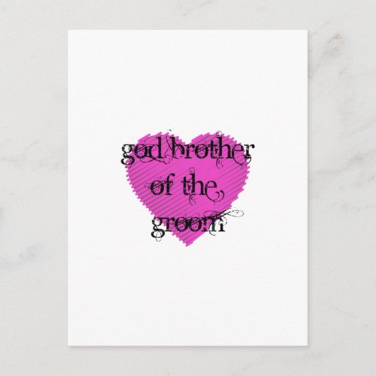 Gott Bruder des Grooms Postkarte (Vorderseite)