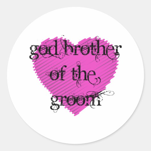 Gott Bruder des Grooms Runder Aufkleber (Vorderseite)