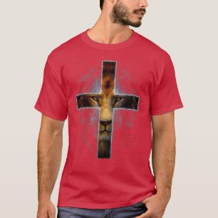 Gott Christlicher Glaube Jesus Lion Cross T-Shirt
