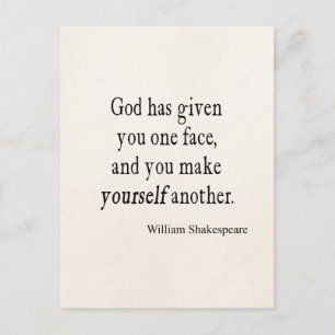 Gott, der ein Gesicht gegeben hat, macht noch ein  Postkarte