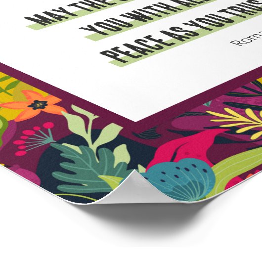 Gott der Hoffnung Farbenfrohe Blumenmuster Abstrak Poster (Ecke)