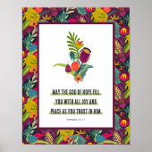 Gott der Hoffnung Farbenfrohe Blumenmuster Abstrak Poster (Vorne)