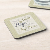Gott der Hoffnung Fülle dich mit Freude und Friede Getränkeuntersetzer (Linke Seite)