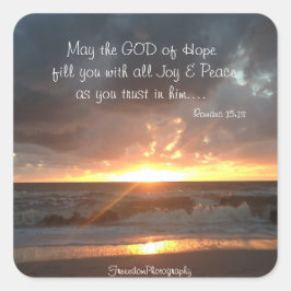 Gott der Hoffnung Quadratischer Aufkleber