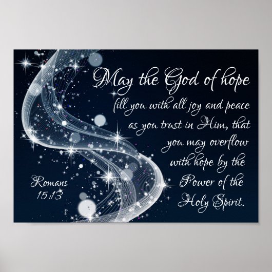 Gott der Hoffnung, Römer 15:13 Bibelverse, Poster (Vorne)