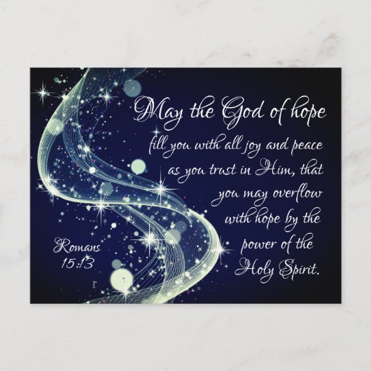 Gott der Hoffnung, Römer 15:13 Bibelverse Postkarte (Vorderseite)